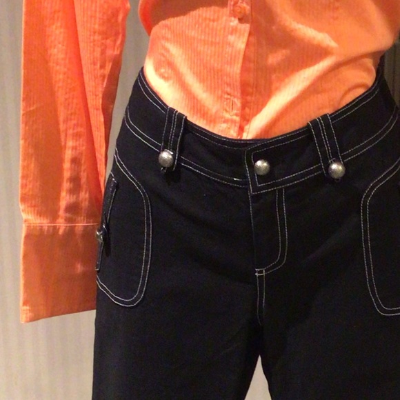 NWT Black Capris with white stitching - Picture 2 of 3